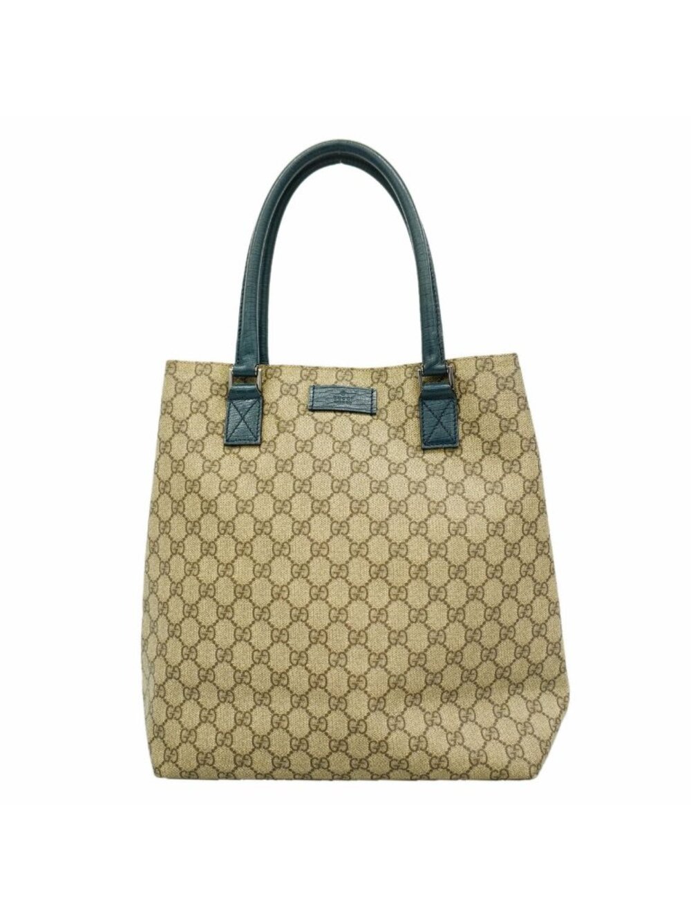 Gucci Tote Bag GG Supreme Brown Silver